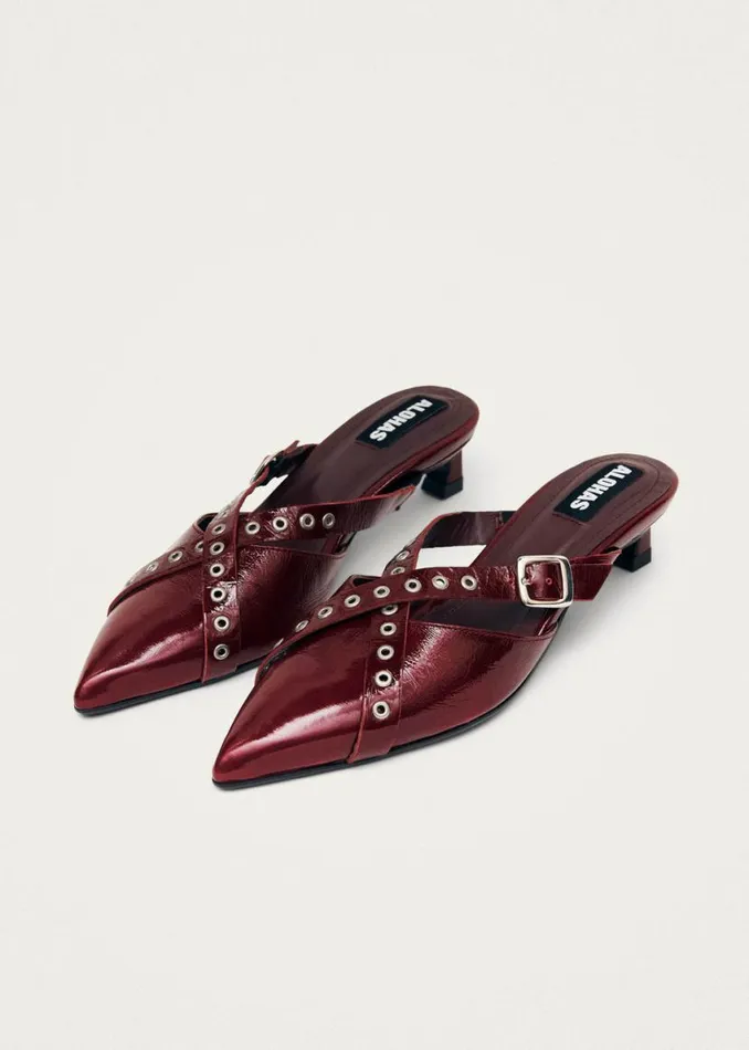 Mules Women ALOHAS Zyra Onix Burgundy Leather Mules