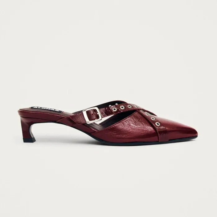 Mules Women ALOHAS Zyra Onix Burgundy Leather Mules