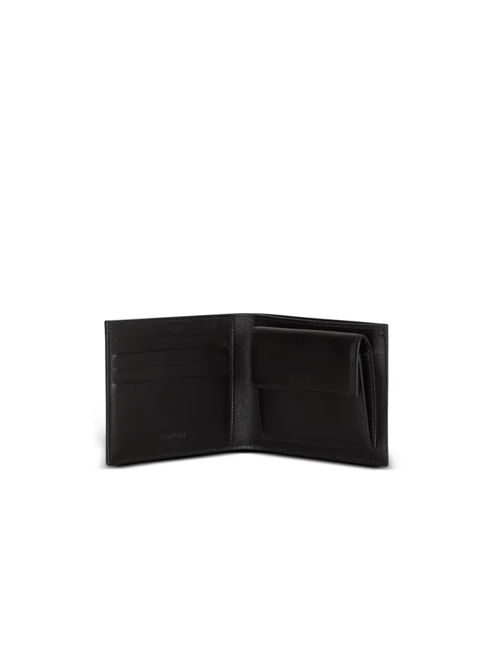 Multicoloured PB Labyrinth Calfskin Wallet Black Men Balmain Small Leather Goods