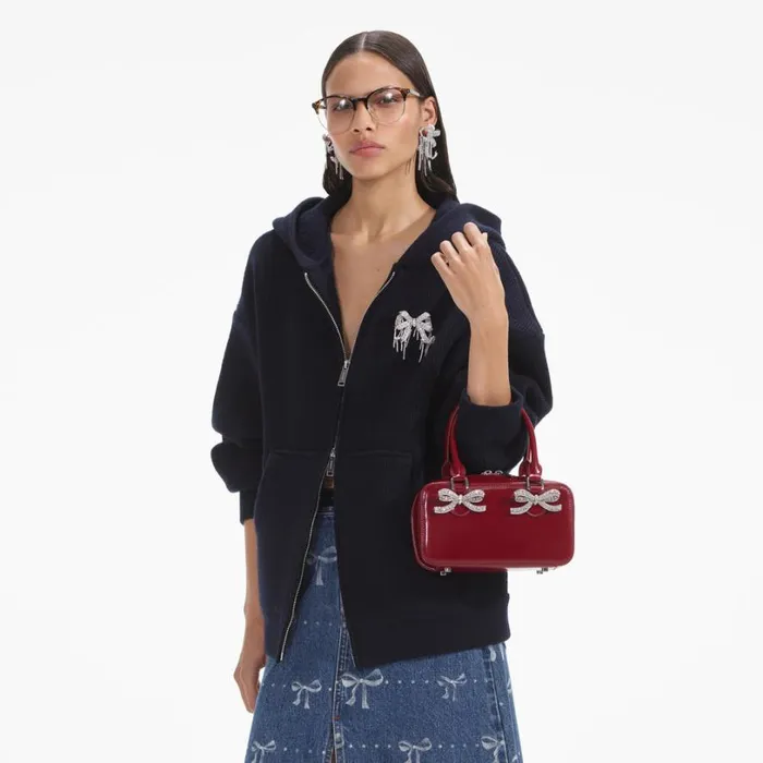 Navy Knit Hoodie Women Self Portrait Tops Navy Knit Hoodie Women Self Portrait Tops