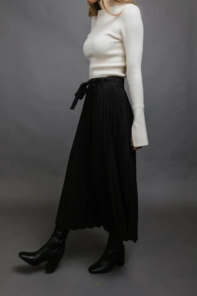 Neve Pleated Skirt In Black Black Women Bohme Skirts