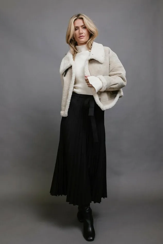 Neve Pleated Skirt In Black Black Women Bohme Skirts