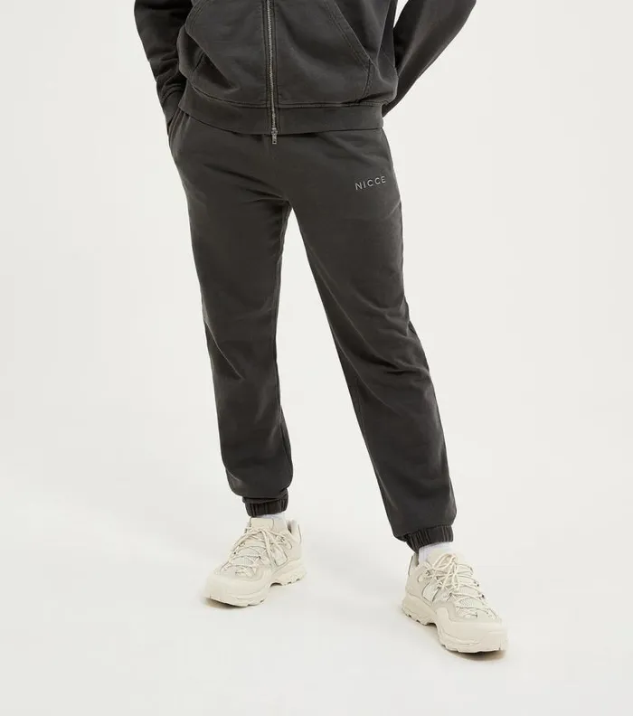 NICCE Bottoms Mens NICCE Garment Dye Mercury Joggers Washed Black
