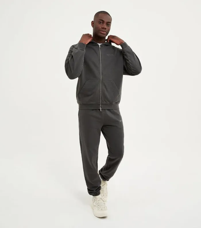 NICCE Bottoms Mens NICCE Garment Dye Mercury Joggers Washed Black