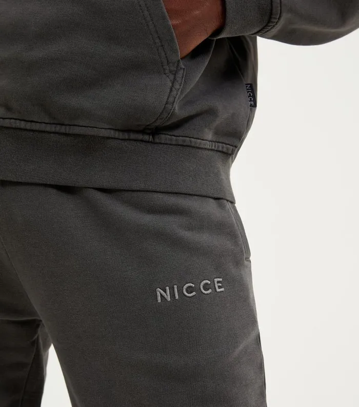 NICCE Bottoms Mens NICCE Garment Dye Mercury Joggers Washed Black