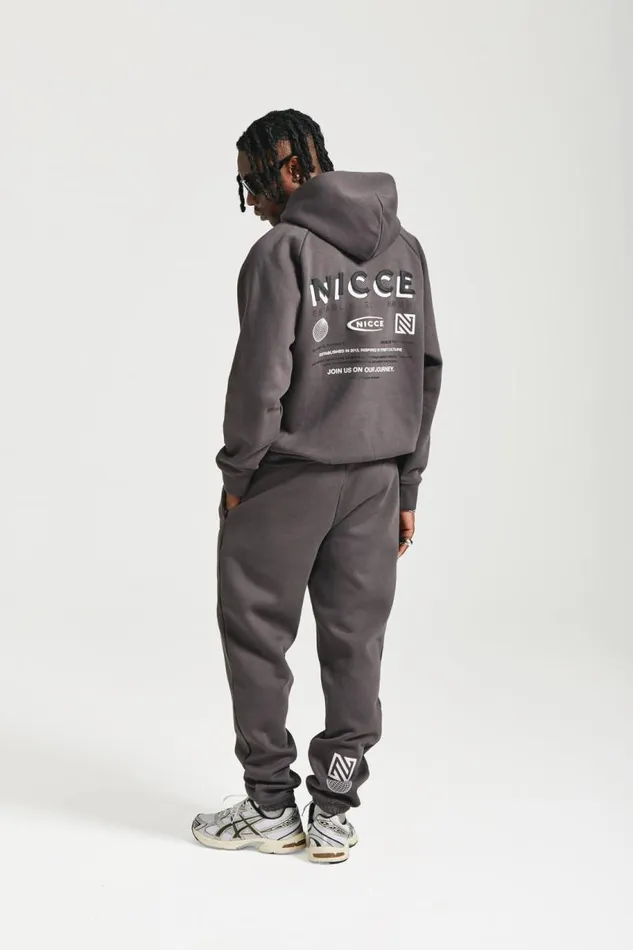 NICCE Hoodies and Sweatshirts Mens NICCE Multi Logo Hoodie Coal