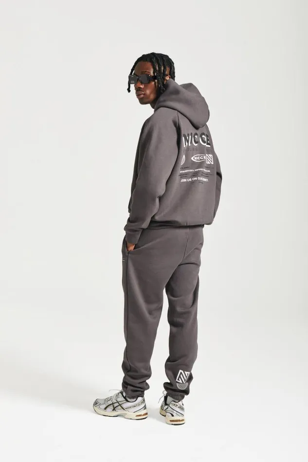 NICCE Hoodies and Sweatshirts Mens NICCE Multi Logo Hoodie Coal