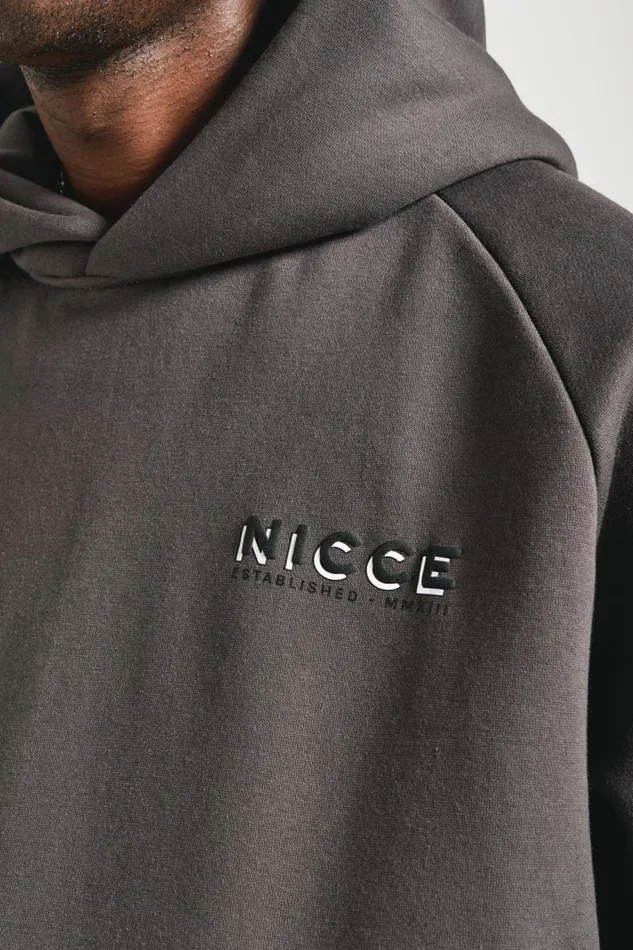 NICCE Hoodies and Sweatshirts Mens NICCE Multi Logo Hoodie Coal