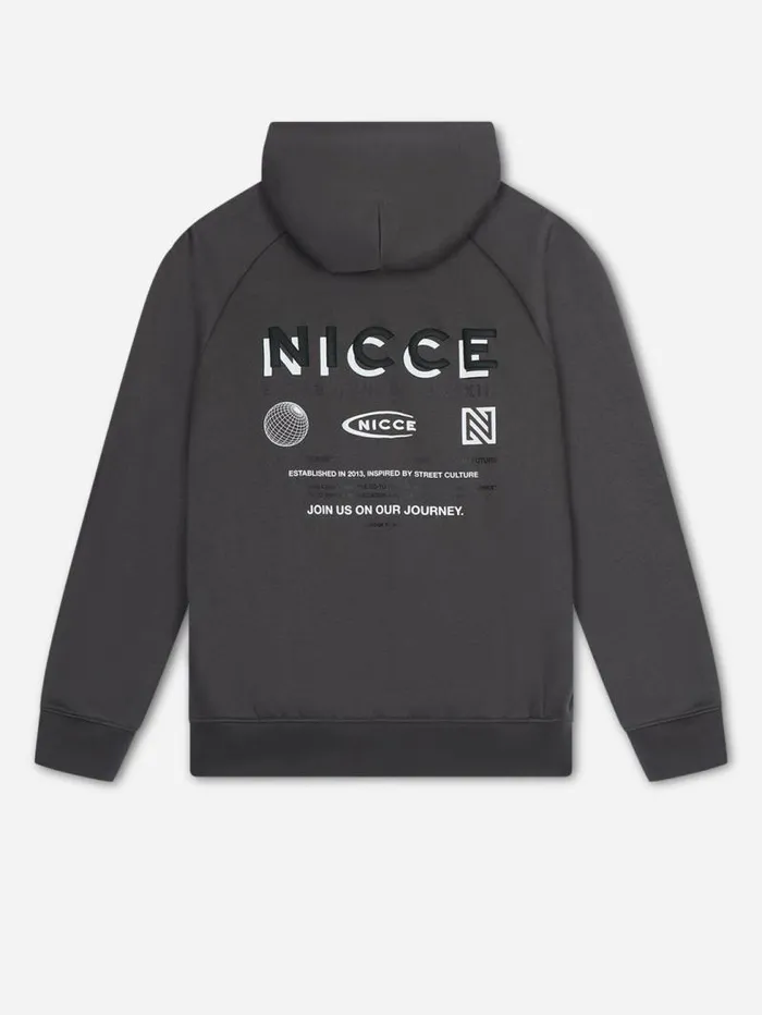 NICCE Hoodies and Sweatshirts Mens NICCE Multi Logo Hoodie Coal