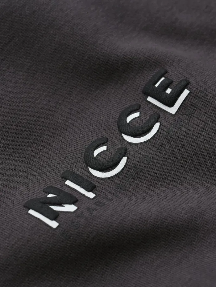 NICCE Hoodies and Sweatshirts Mens NICCE Multi Logo Hoodie Coal