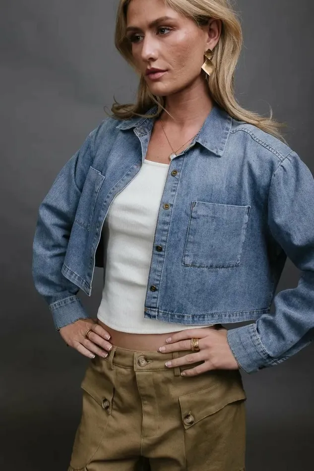 Nico Button Up Top Medium Wash Women Bohme Tops