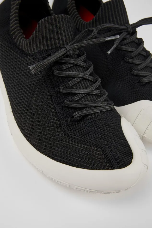 Non Leather Shoes Men Camper Peu Path Black Textile Sneaker