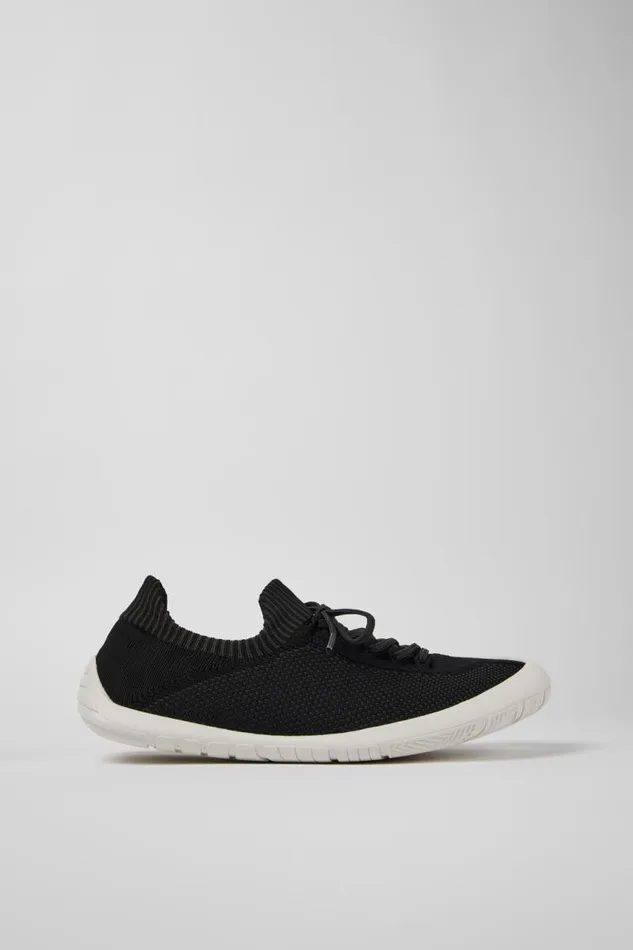 Non Leather Shoes Men Camper Peu Path Black Textile Sneaker