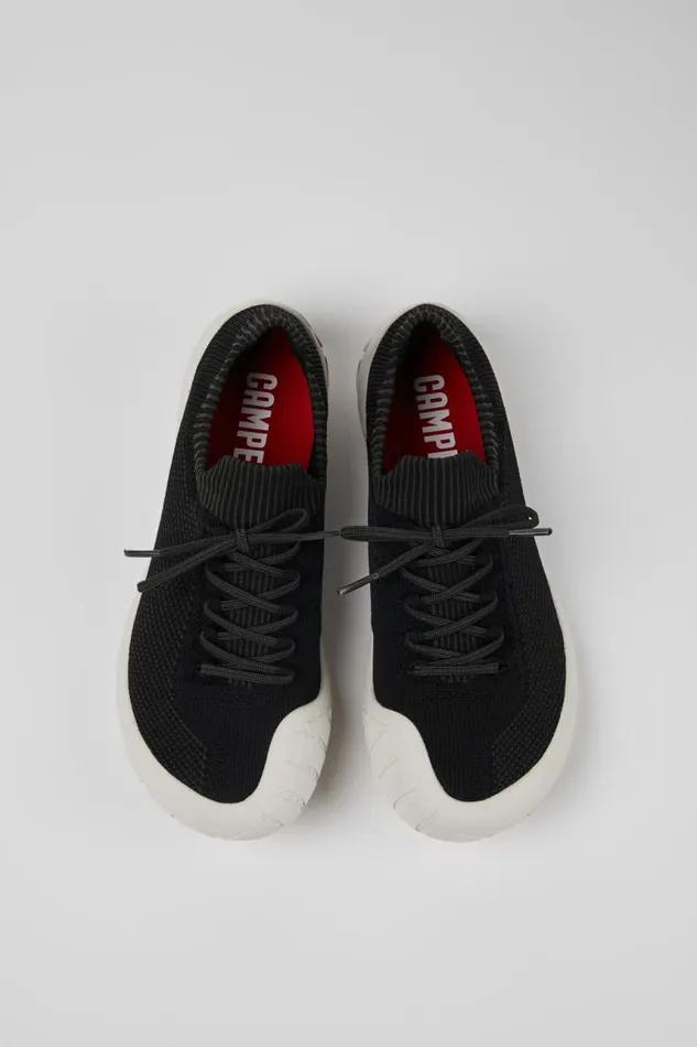 Non Leather Shoes Men Camper Peu Path Black Textile Sneaker