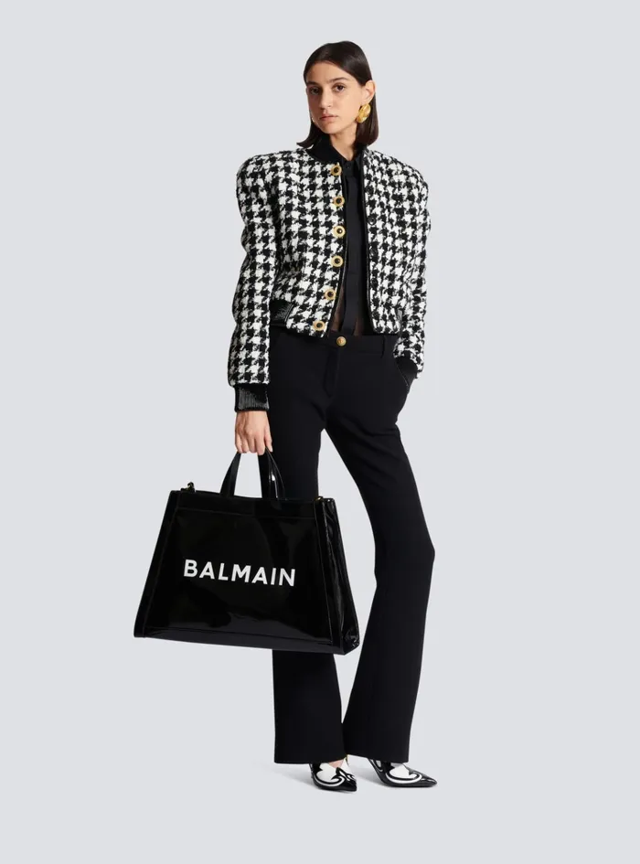 Olivier039s Cabas In Vinyl Black Women Balmain Handbags
