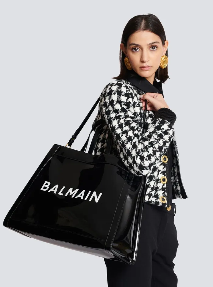 Olivier039s Cabas In Vinyl Black Women Balmain Handbags
