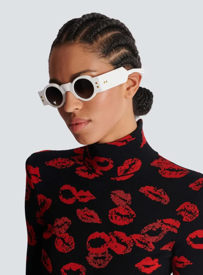 Olivier Sunglasses White WomenMen Balmain Eyewear