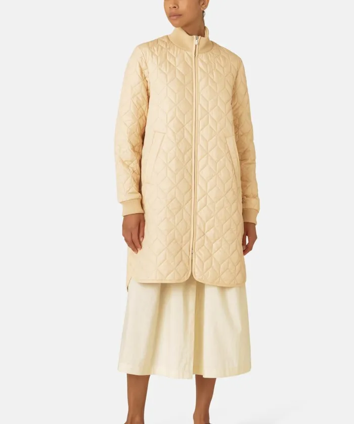 Padded Quilt Coat 8211 Beige Outerwear Ilse Jacobsen All Jackets And Coats