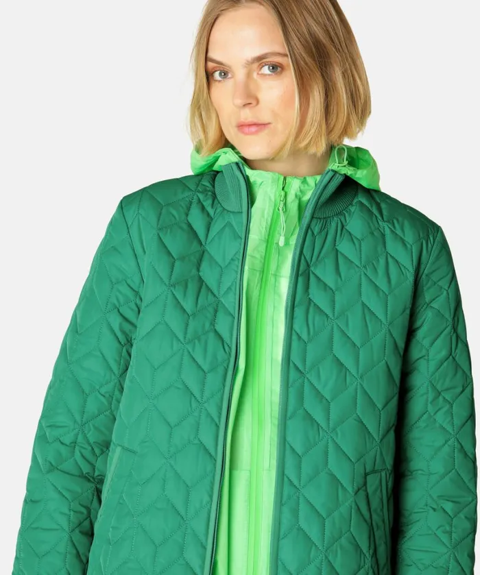 Padded Quilt Coat 8211 Sea Plant Outerwear Ilse Jacobsen All Jackets And Coats