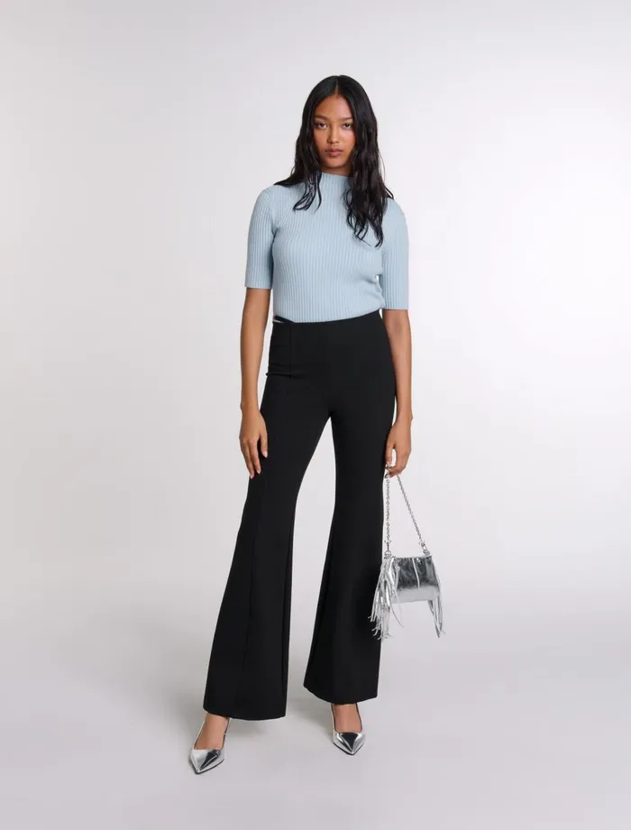 Pants and Jeans Women Maje Trousers With Jewellery Detail Black