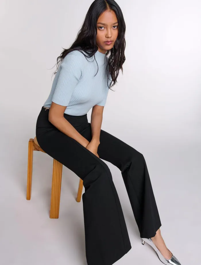 Pants and Jeans Women Maje Trousers With Jewellery Detail Black