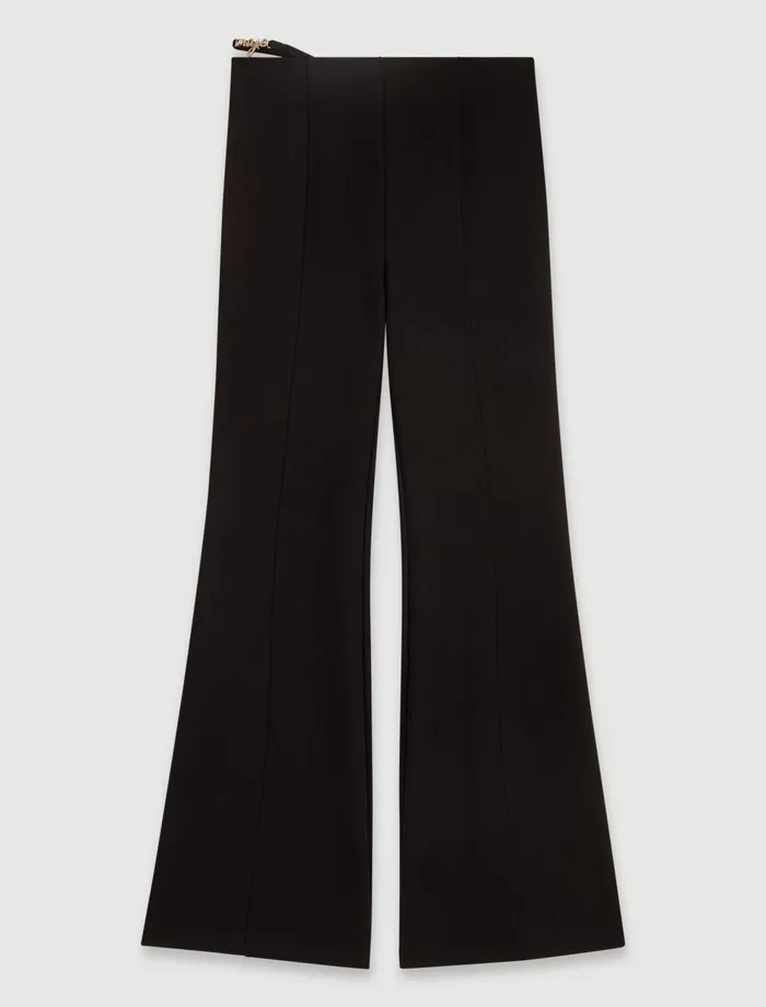 Pants and Jeans Women Maje Trousers With Jewellery Detail Black
