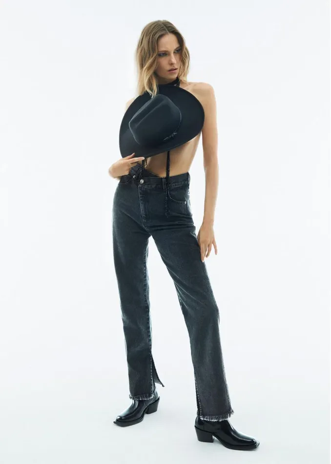Pants Women ALOHAS Kansas Black Denim Pants