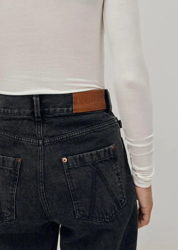 Pants Women ALOHAS Kansas Black Denim Pants