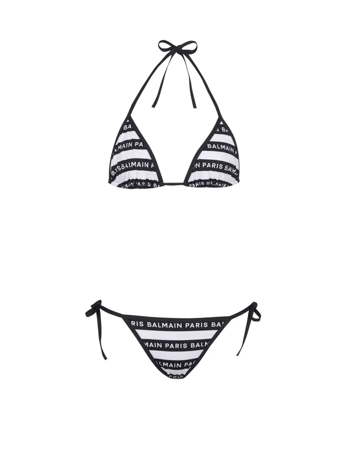 Paris Triangle Bikini White Women Balmain Swimwear