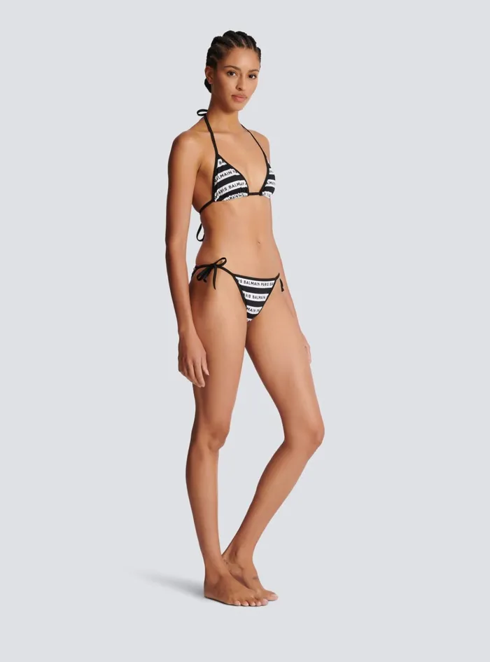 Paris Triangle Bikini White Women Balmain Swimwear