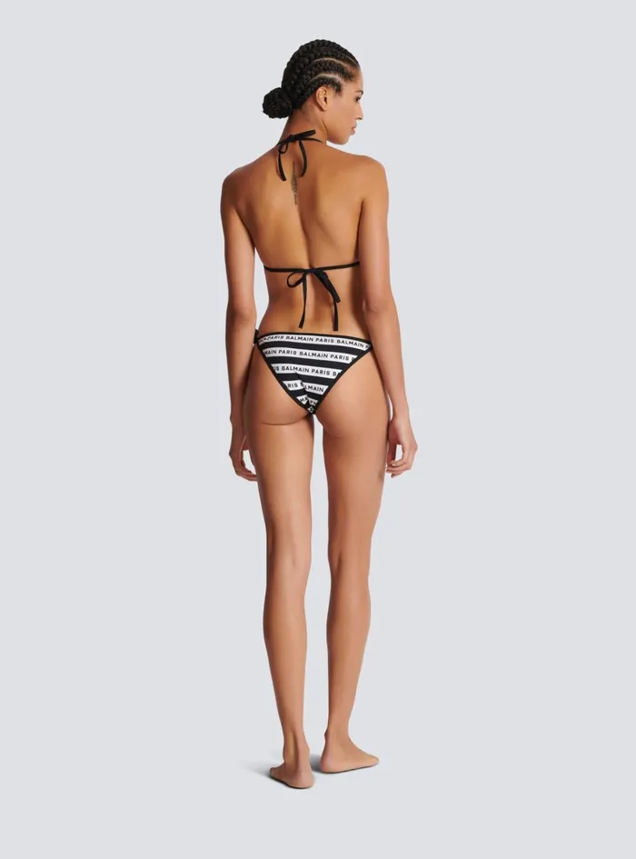 Paris Triangle Bikini White Women Balmain Swimwear