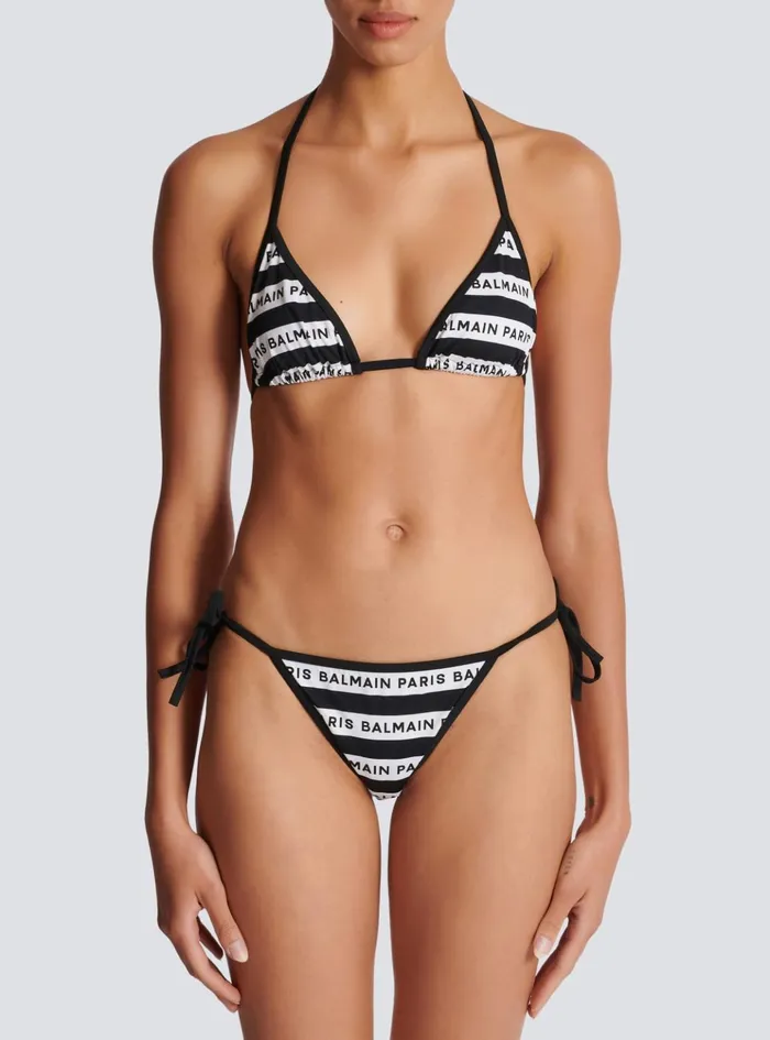 Paris Triangle Bikini White Women Balmain Swimwear