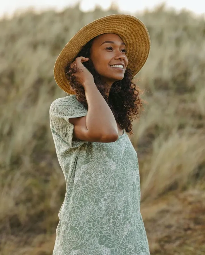 Passenger Clothing Ambrose Oversized Organic Dress Pistachio Floral Women Dresses and Skirts