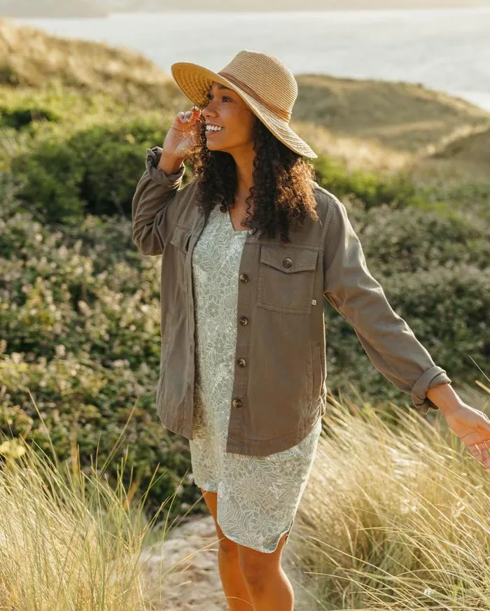 Passenger Clothing Ambrose Oversized Organic Dress Pistachio Floral Women Dresses and Skirts