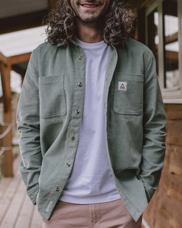 Passenger Clothing Backcountry Cord Shirt Pistachio Men Shirts