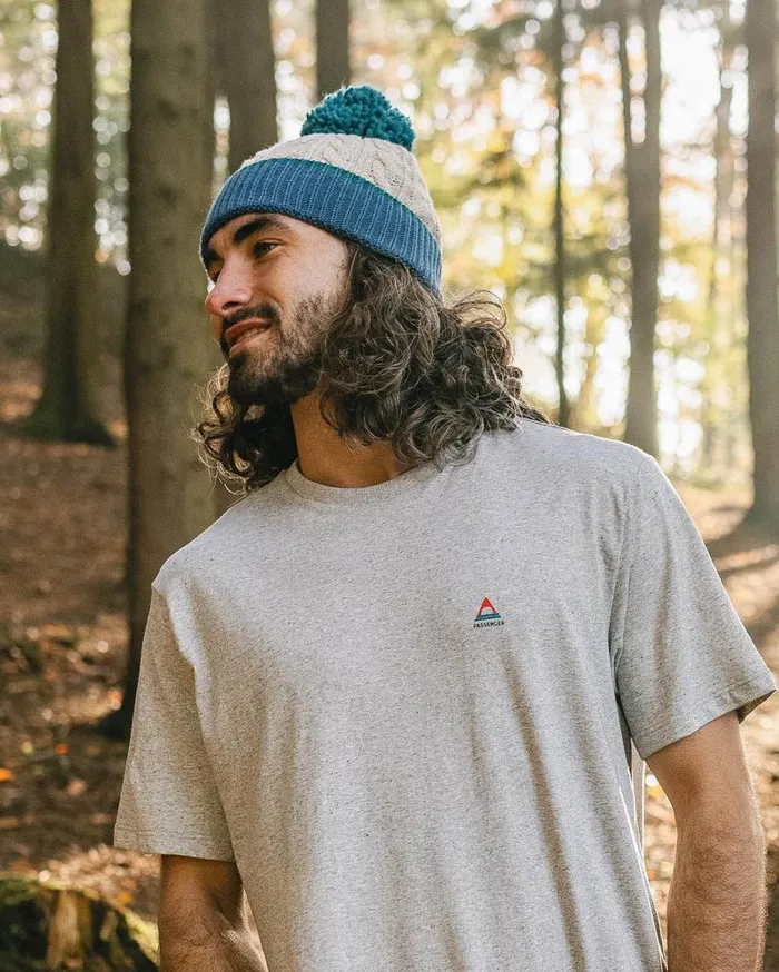 Passenger Clothing Classic Logo Recycled Cotton TShirt Mid Grey Marl Men TShirts and Vests