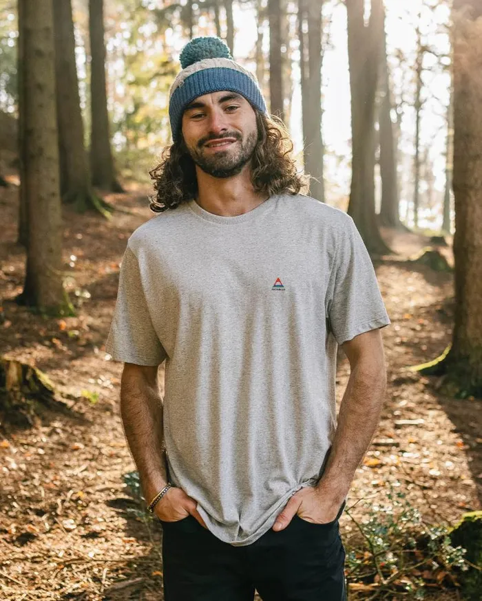 Passenger Clothing Classic Logo Recycled Cotton TShirt Mid Grey Marl Men TShirts and Vests