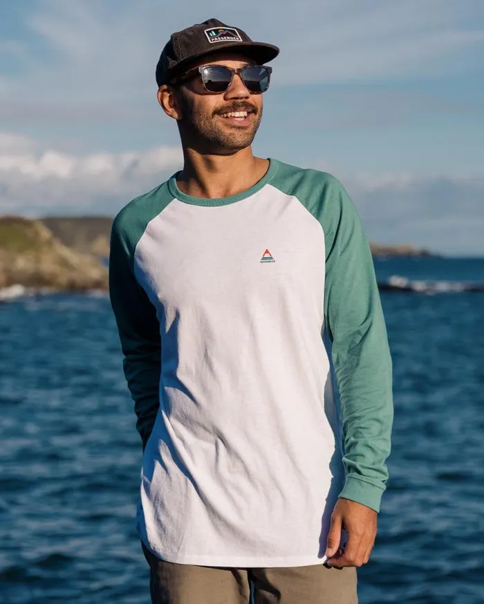 Passenger Clothing Classic Recycled Cotton Raglan LS TShirt Deep Sea Men TShirts and Vests