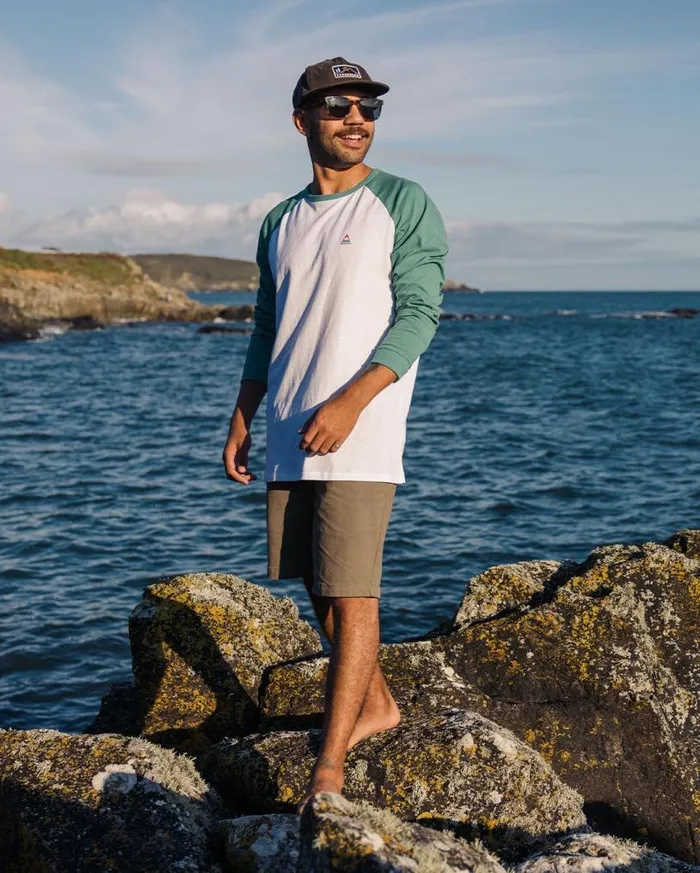 Passenger Clothing Classic Recycled Cotton Raglan LS TShirt Deep Sea Men TShirts and Vests