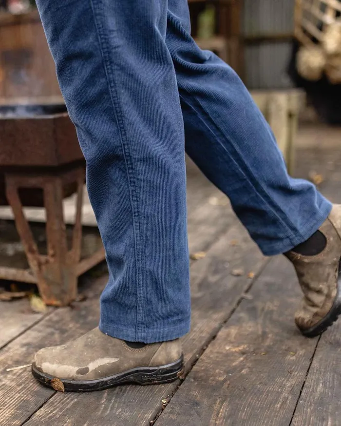Passenger Clothing Compass Recycled Corduroy Trouser Dark Denim Women Dungarees and Trousers