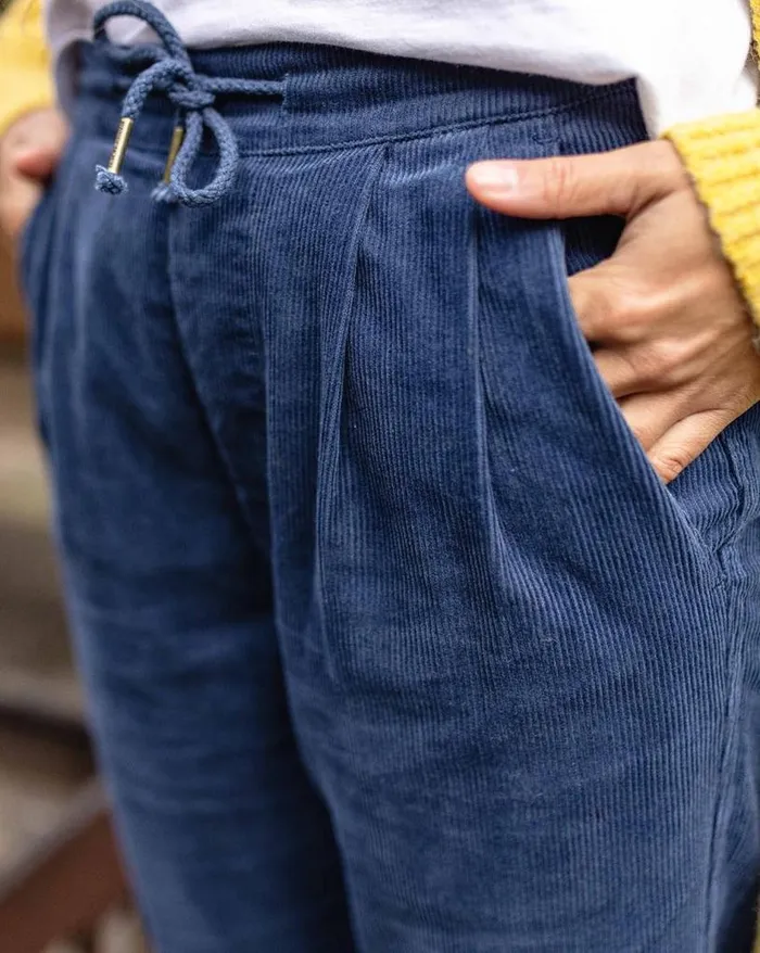 Passenger Clothing Compass Recycled Corduroy Trouser Dark Denim Women Dungarees and Trousers