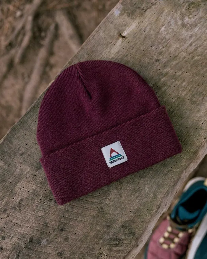 Passenger Clothing Core Recycled LowTop Beanie Wine WomenMen Beanies