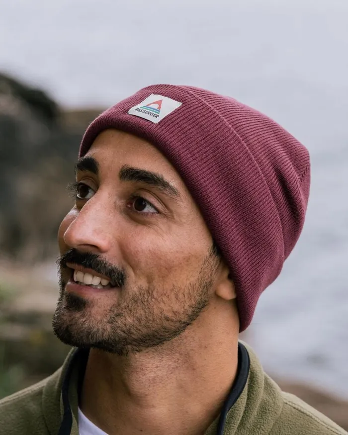 Passenger Clothing Core Recycled LowTop Beanie Wine WomenMen Beanies