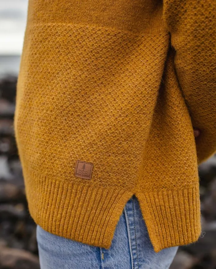 Passenger Clothing Cove Recycled Knitted Jumper Amber Gold Women Knitwear