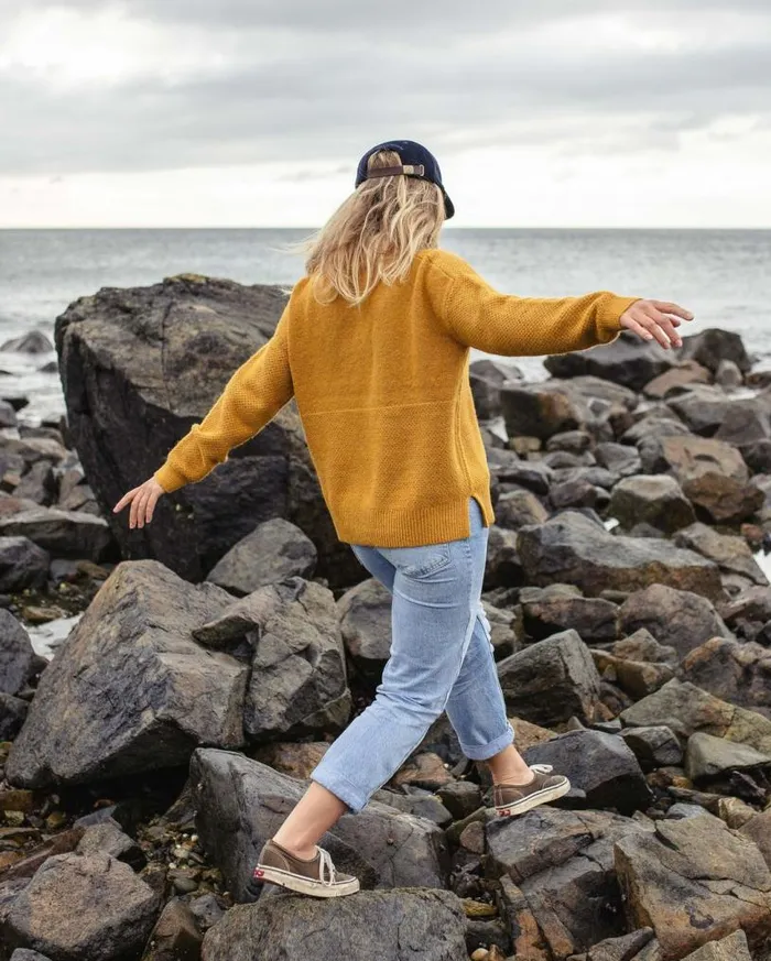 Passenger Clothing Cove Recycled Knitted Jumper Amber Gold Women Knitwear