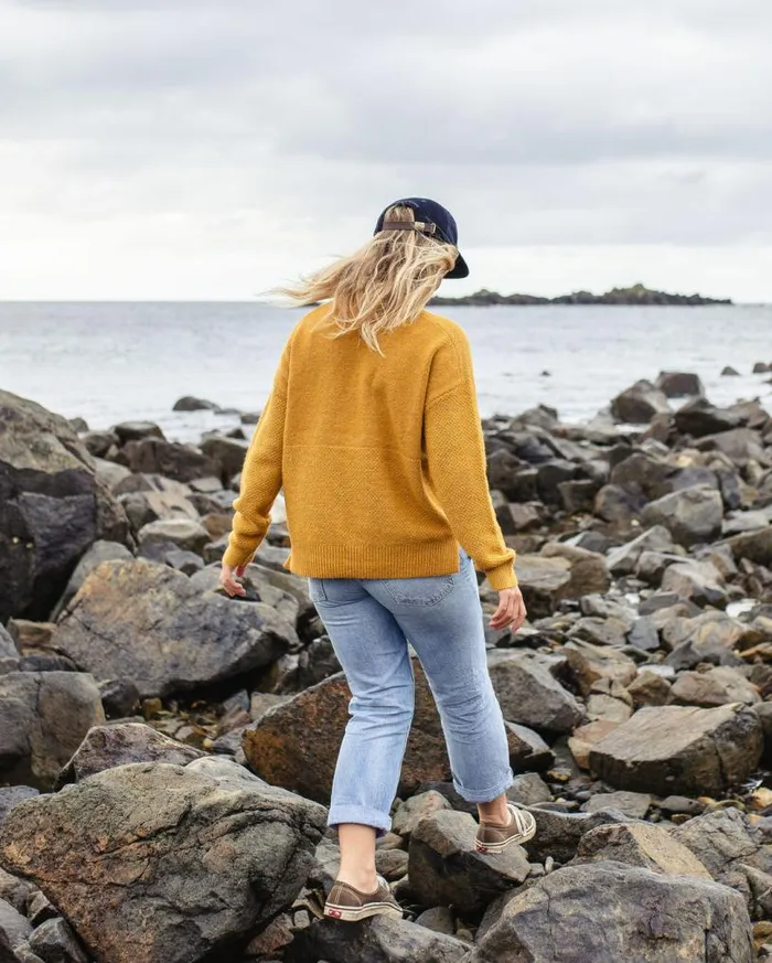 Passenger Clothing Cove Recycled Knitted Jumper Amber Gold Women Knitwear