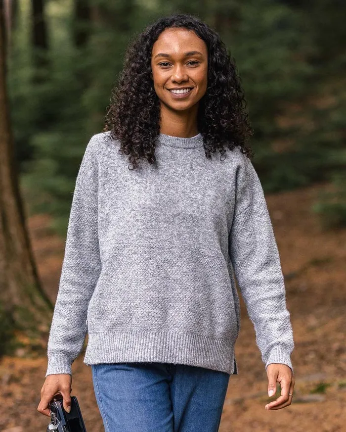 Passenger Clothing Cove Recycled Knitted Jumper Grey Marl Women Knitwear