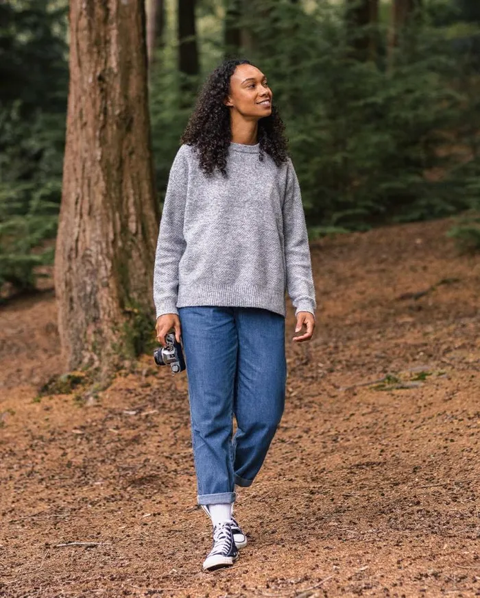 Passenger Clothing Cove Recycled Knitted Jumper Grey Marl Women Knitwear