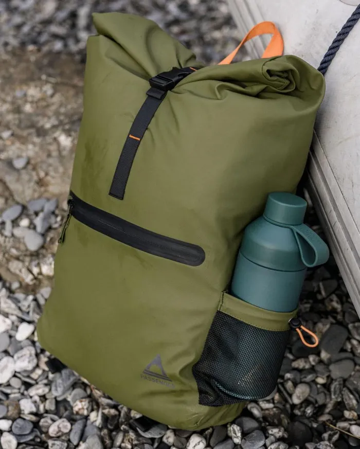 Passenger Clothing Crossing Roll Top Backpack True Black Khaki WomenMen Backpacks and Bags