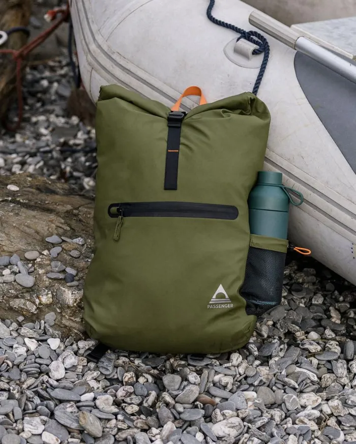 Passenger Clothing Crossing Roll Top Backpack True Black Khaki WomenMen Backpacks and Bags
